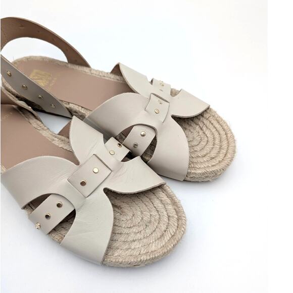 Bruno Magli Perla Ankle Strap Espadrille Sandals Women's Cream Size US9M EU40 - Picture 10 of 13